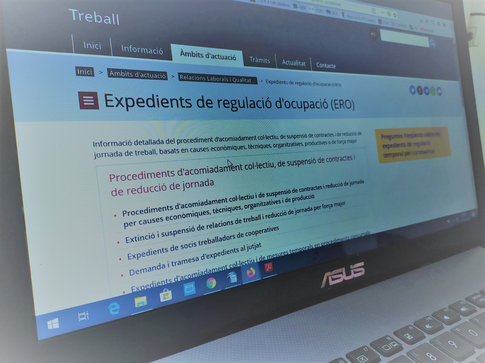 FAQS: L’empresa on treballo està parlant de fer un ERTO